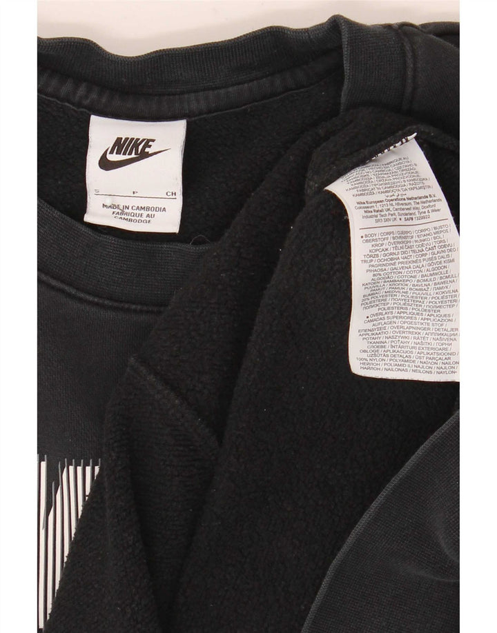 Felpa con grafica Nike da uomo, piccola, in cotone color block nero