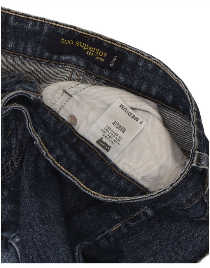 Levi's Donna 524 Jeans Super Low Slim US 7 Medio W32 L30 Cotone Blu