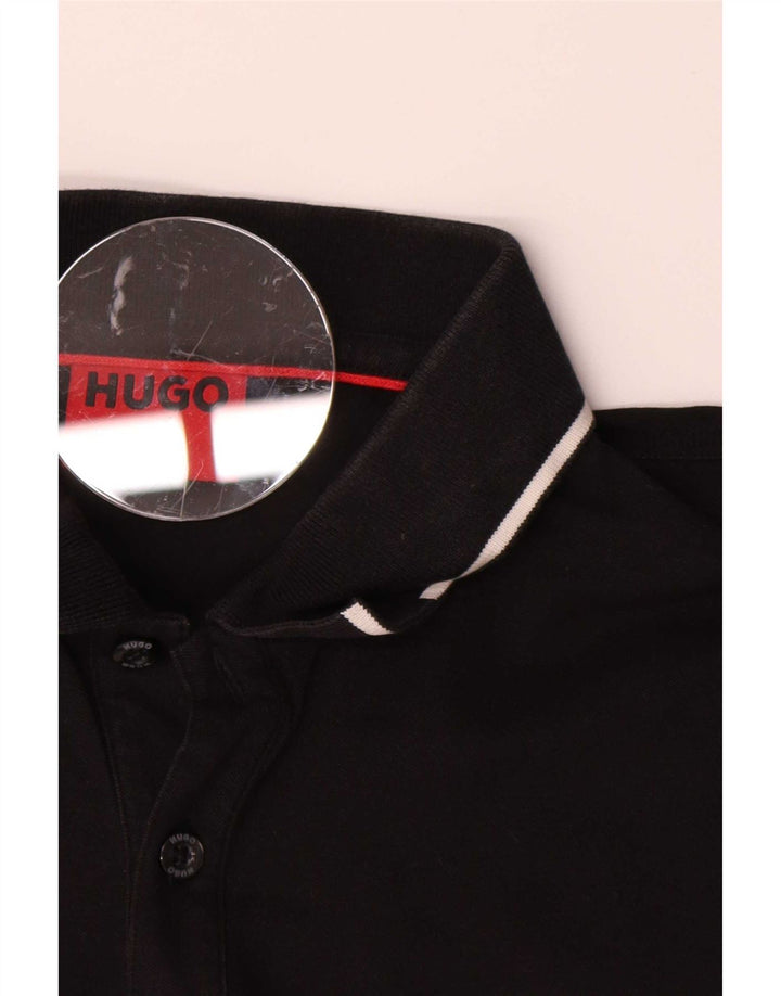 Polo da uomo Hugo Boss piccola in cotone nero