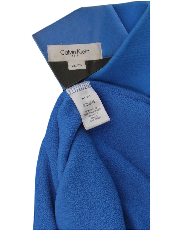 CALVIN KLEIN Mens Golf Graphic Sweatshirt Jumper XL Blue Colourblock