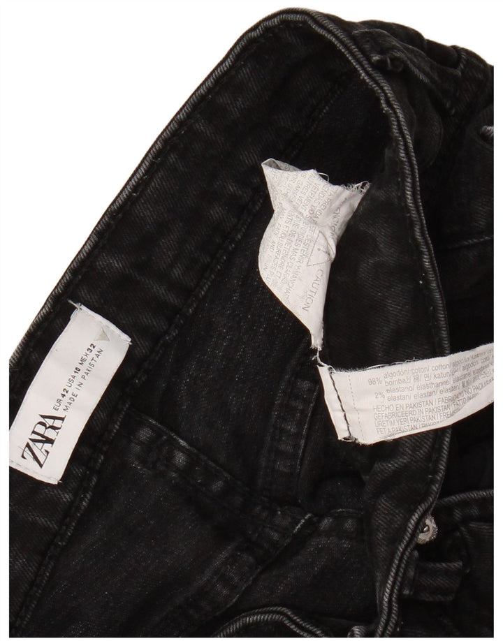 Jeans dritti da donna Zara EU 42 Large W32 L25 cotone nero