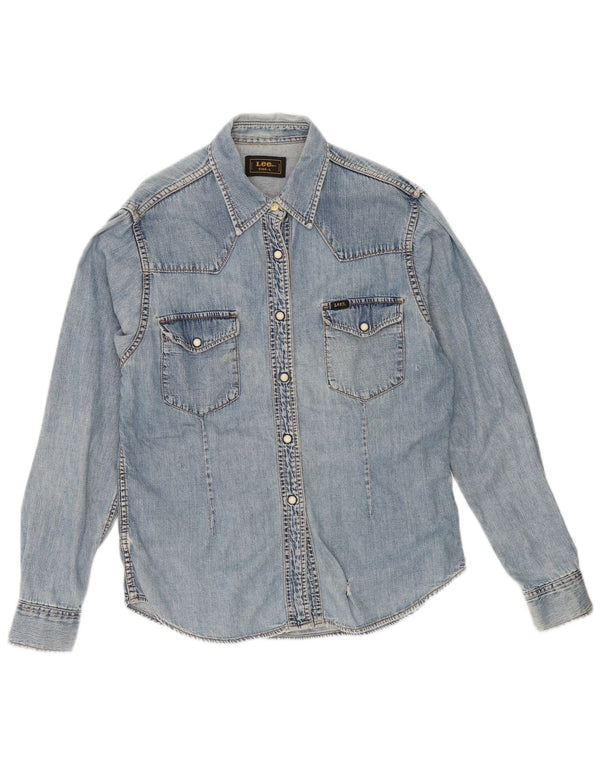Camicia in denim da donna Lee UK 16 grande cotone blu