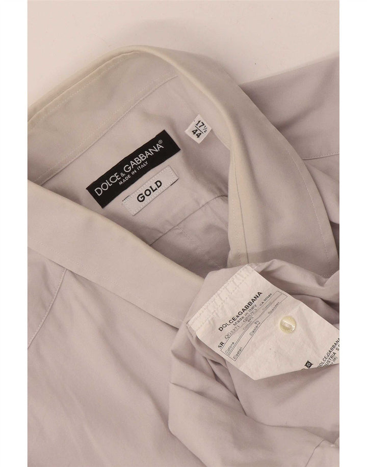 Camicia da uomo Dolce & Gabbana taglia 44 17 1/2 XL cotone grigio