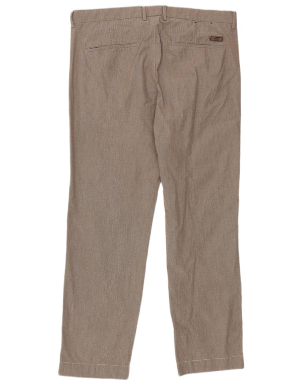 Pantaloni da abito dritti da uomo Hugo Boss IT 50 Large W32 L30 Marrone a quadri