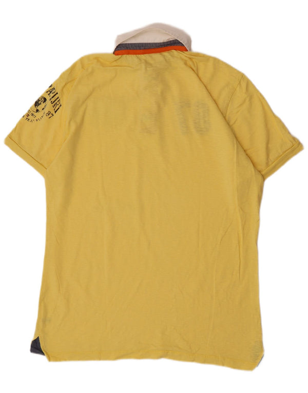 Polo da rugby grafica da uomo Napapijri XL color block giallo