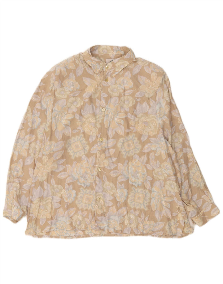 Camicia da donna Columbus UK 14 grande floreale beige