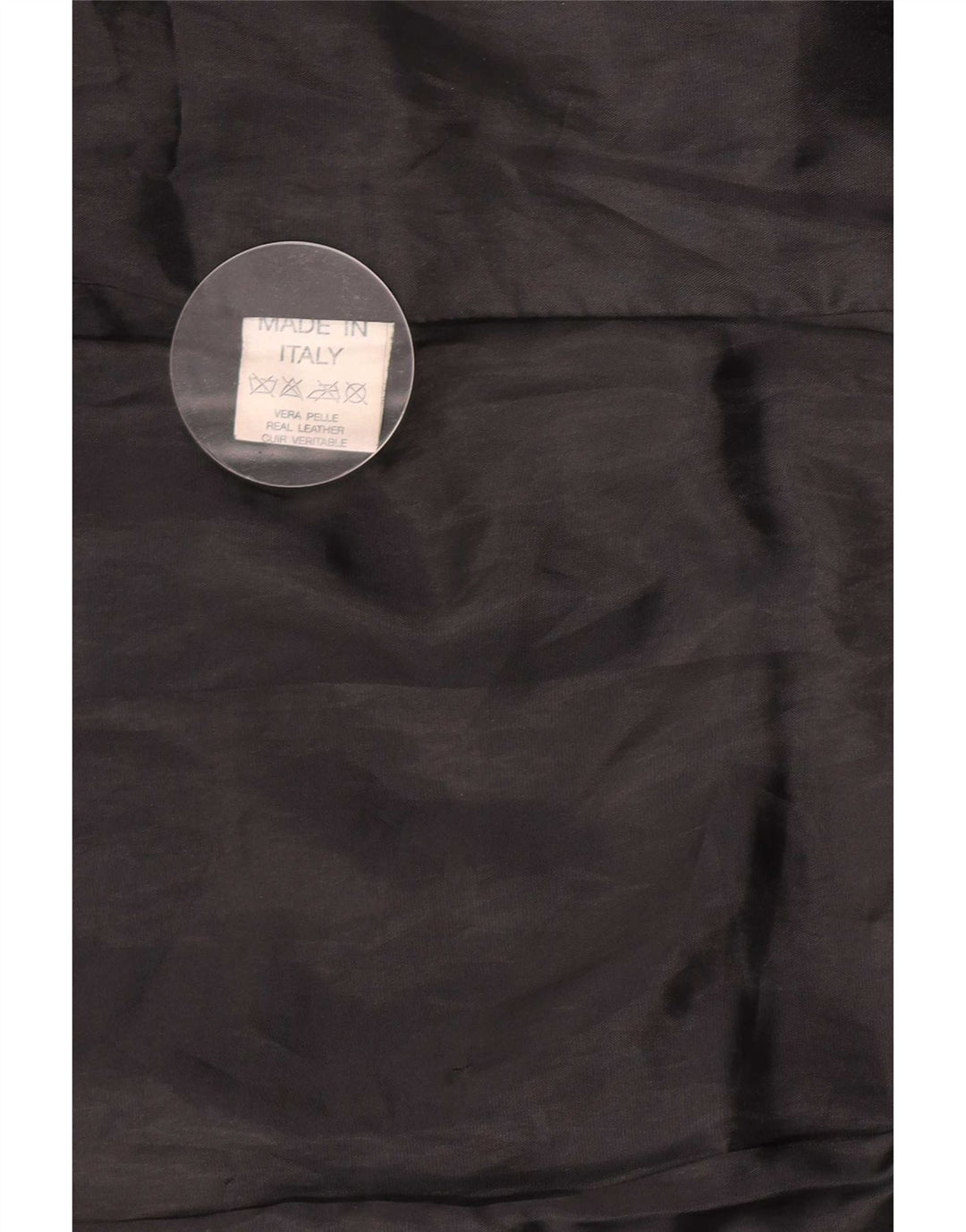 Cappotto in pelle vintage da donna UK 14 medio nero