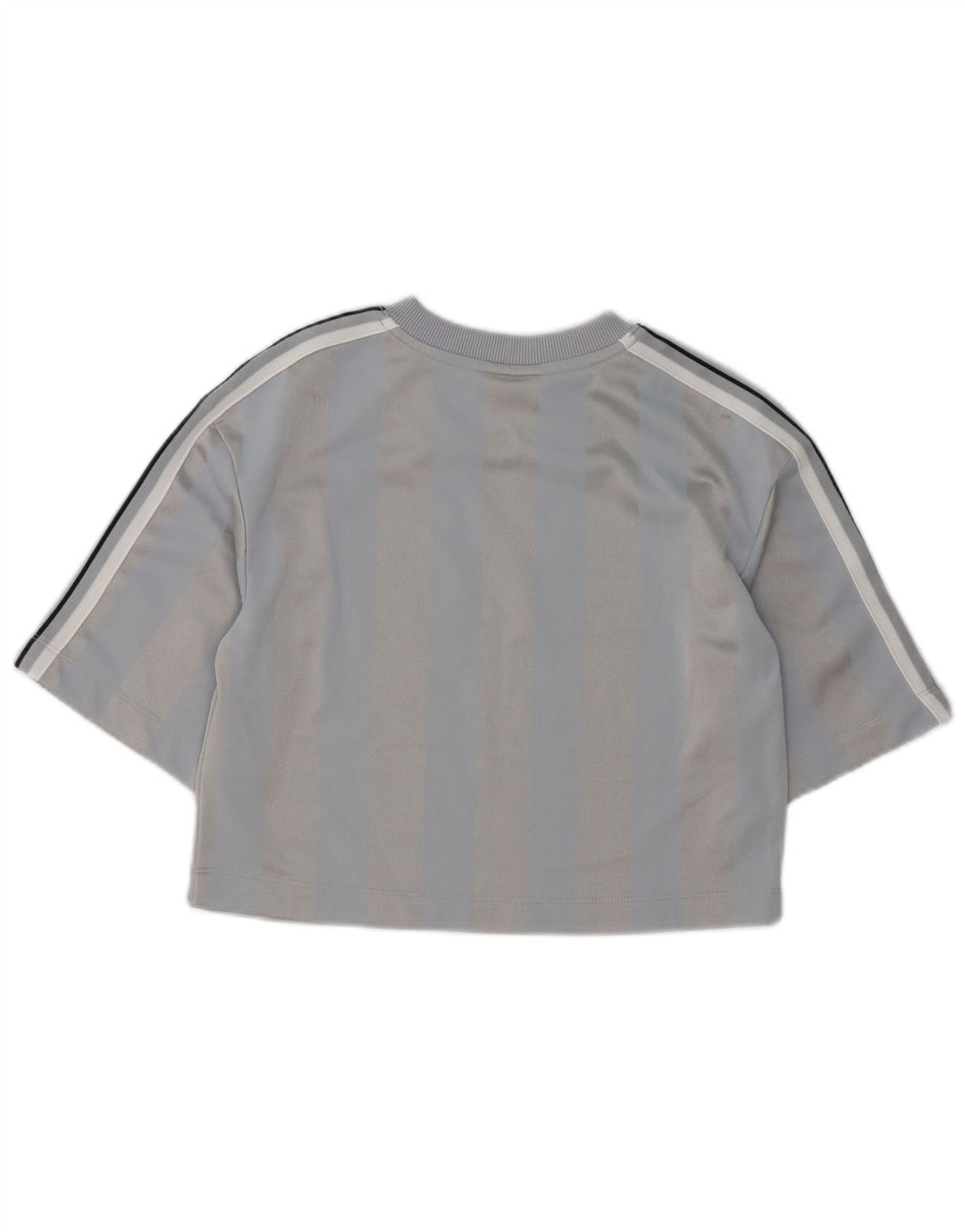 T-shirt corta da donna Nike UK 10 piccola in poliestere a righe grigie