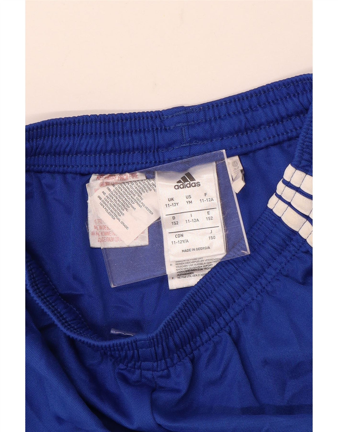 Pantaloncini sportivi Adidas Climalite da ragazzo 11-12 anni in poliestere blu