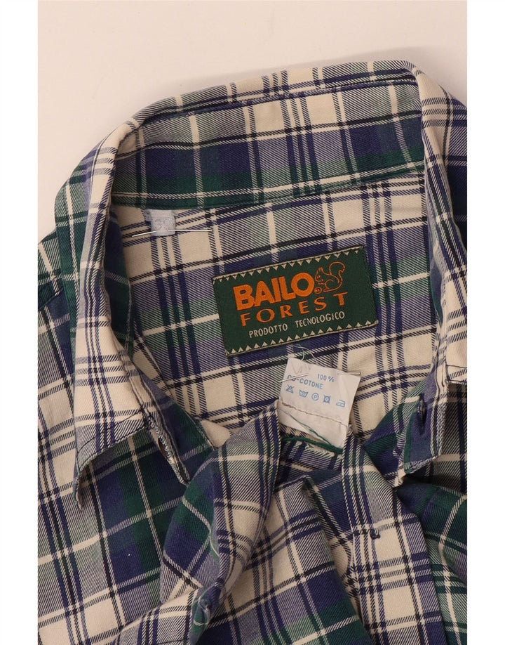 Camicia da uomo Bailo taglia 39 in cotone a quadri blu medio