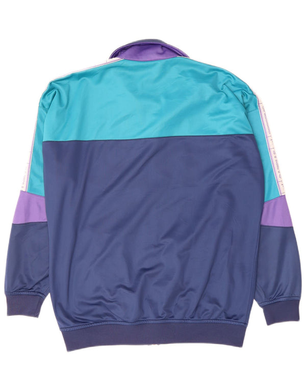 GAZELLE Mens Graphic Tracksuit Top Jacket XL Navy Blue Colourblock