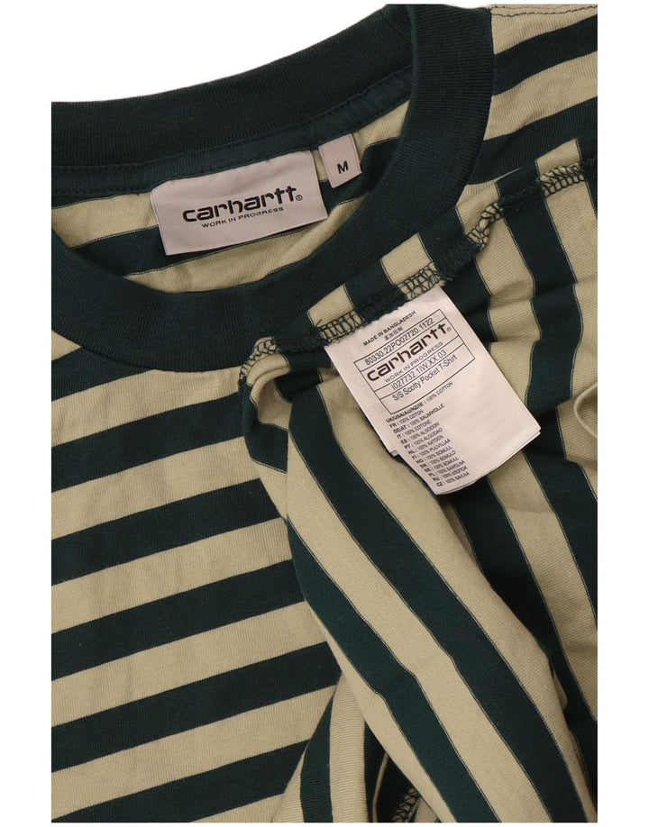 T-shirt da uomo Carhartt Top in cotone a righe verde medio