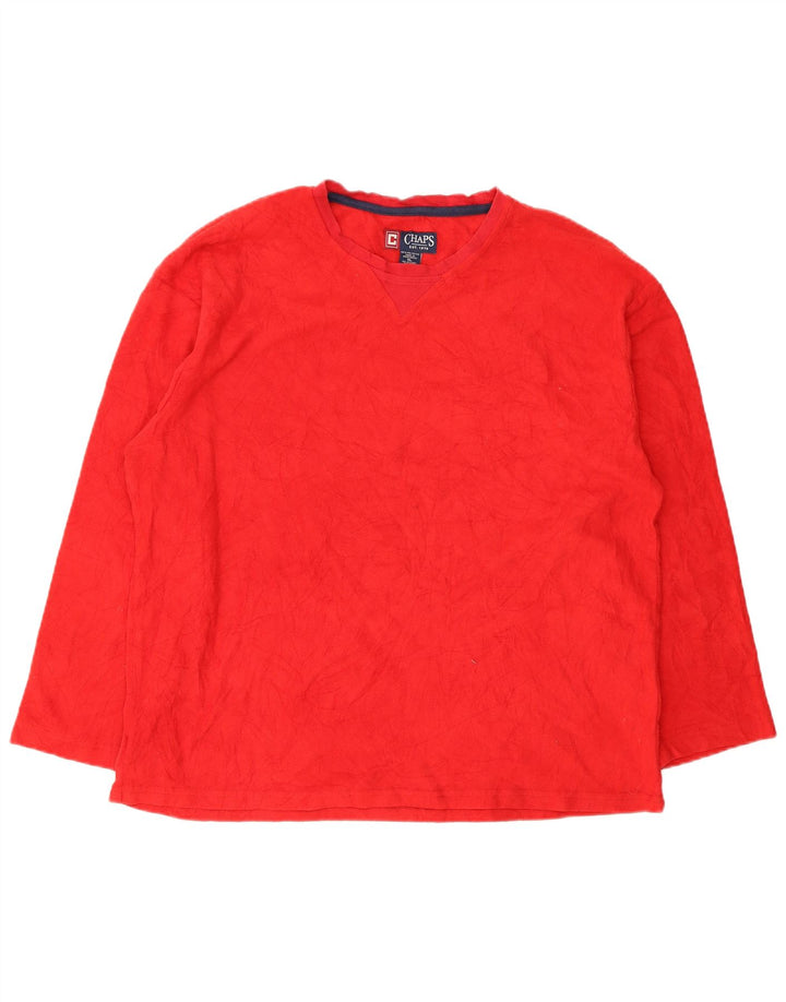 Top in pile da uomo Chaps manica lunga XL rosso poliestere