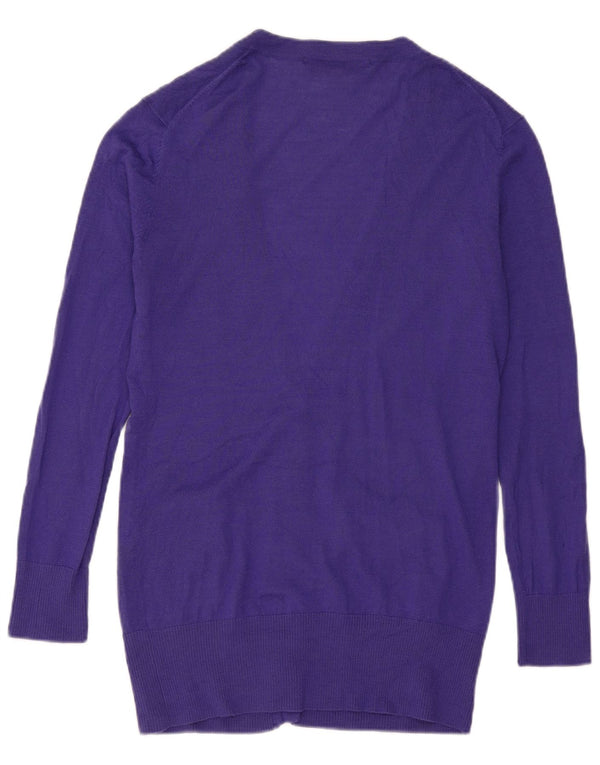 Maglione cardigan lungo da donna French Connection UK 12 Viola medio