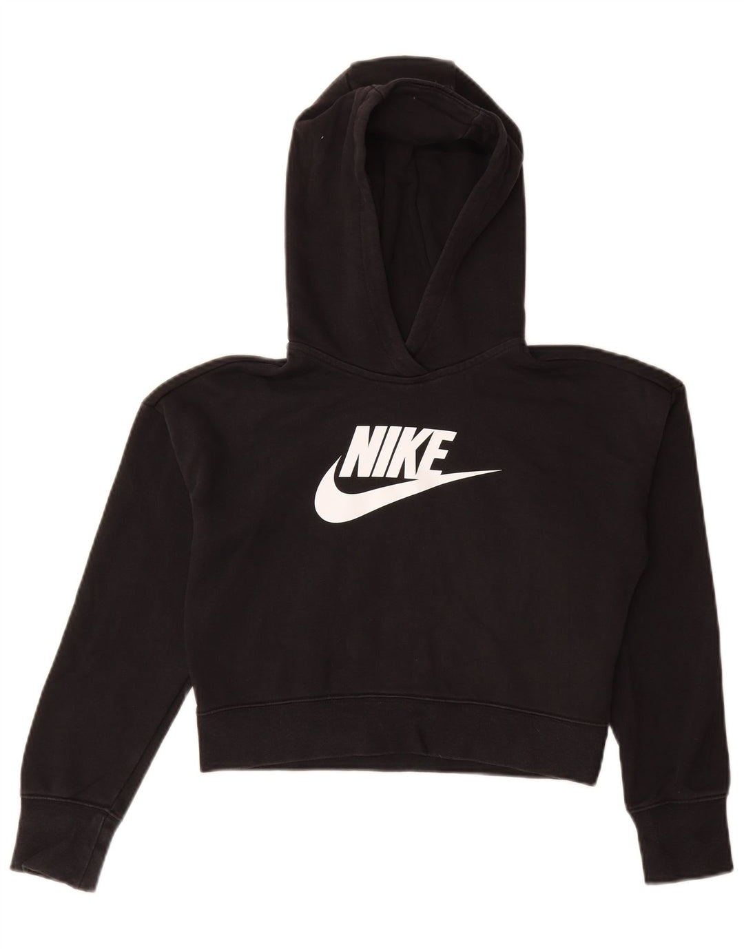 Maglione con cappuccio grafico NIKE per ragazze 12-13 anni, grande in cotone nero