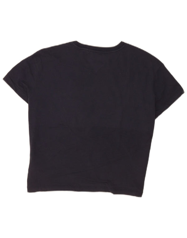 T-shirt grafica da donna Tommy Hilfiger Top UK 6 XS Blu navy Colourblock