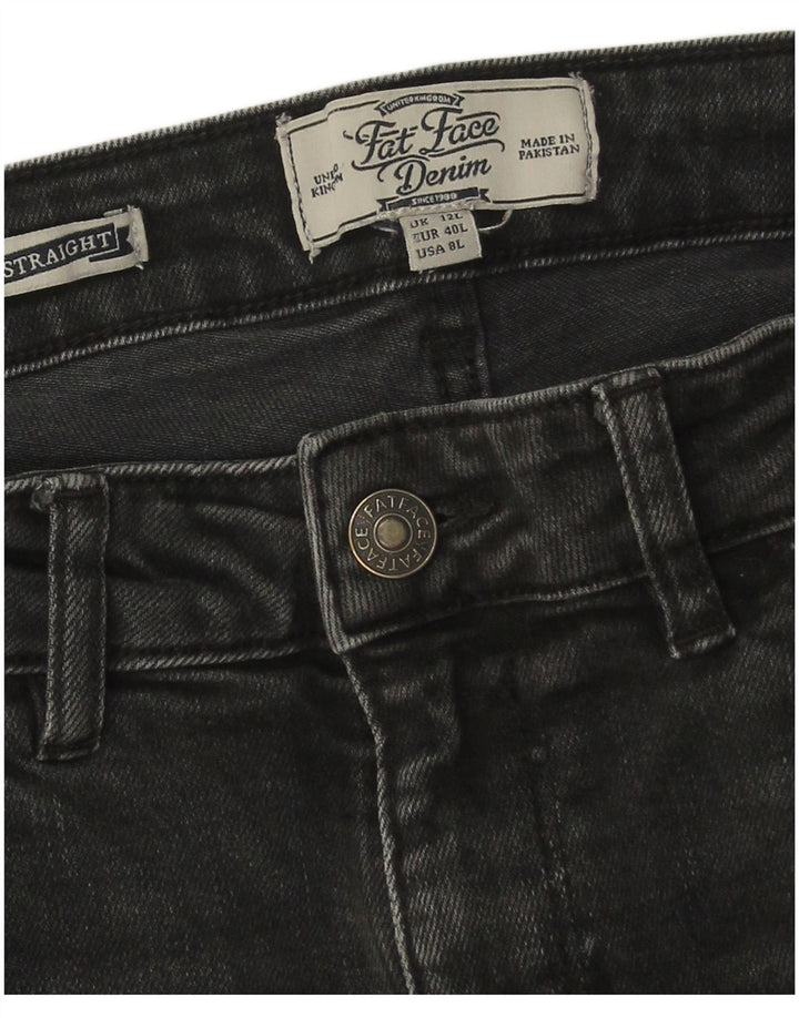 Jeans dritti da donna Fat Face UK 12 medio W30 L31 cotone nero