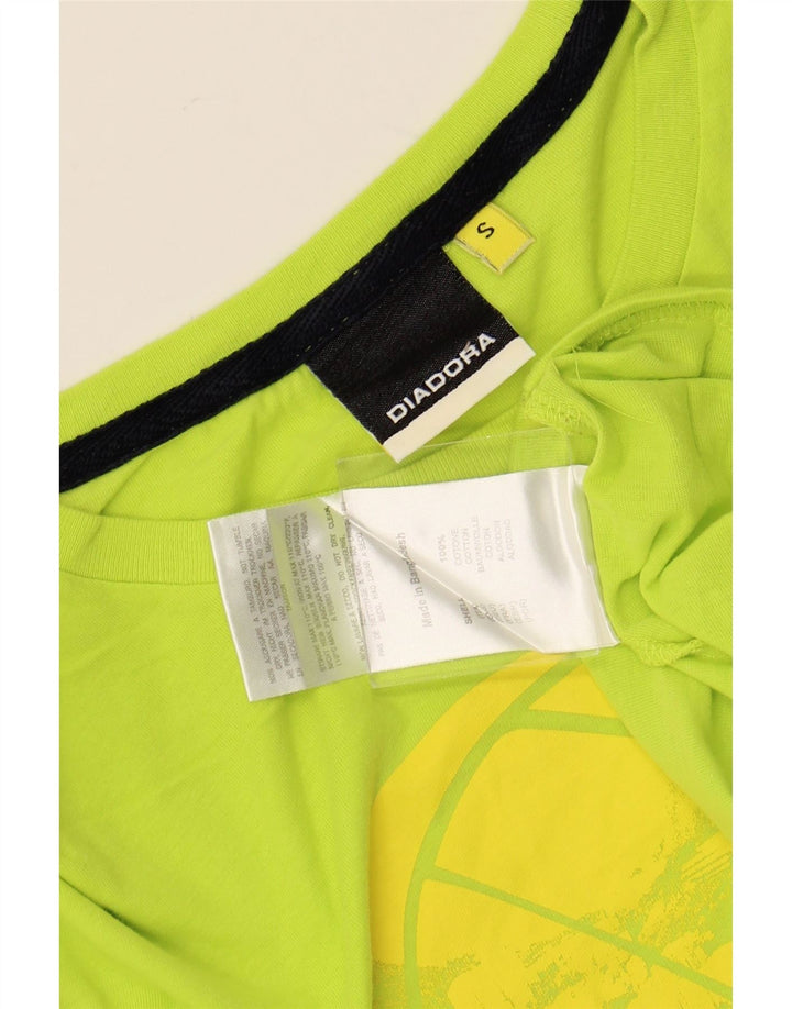 DIADORA T-shirt grafica da uomo Top Small in cotone verde