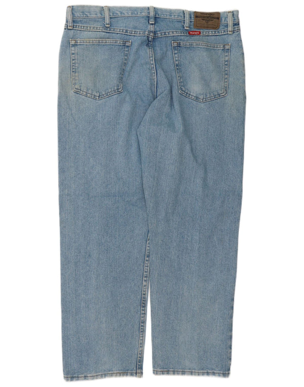 Jeans dritti da uomo Wrangler vestibilità rilassata W38 L29 cotone blu
