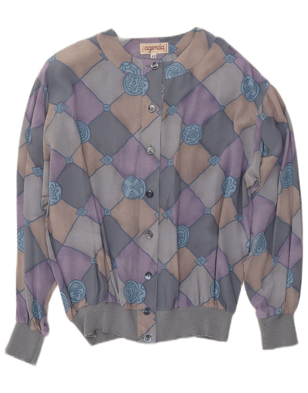 AGENDA Camicia Donna IT 42 Blu Medio Seta a quadri