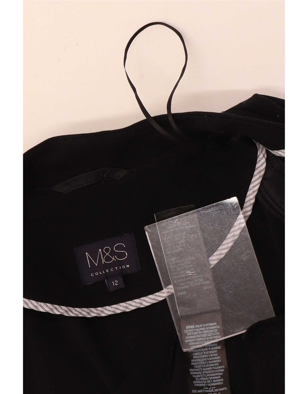 Giacca Marks & Spencer da donna Open Blazer UK 12 poliestere nero medio