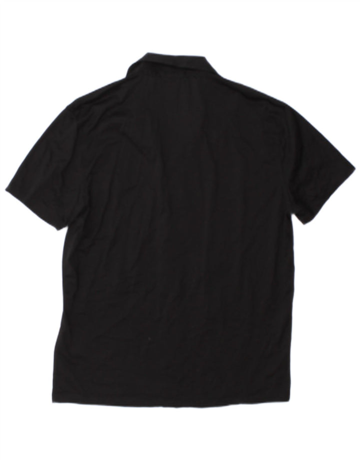 Camicia a maniche corte da uomo Reiss grande in cotone nero