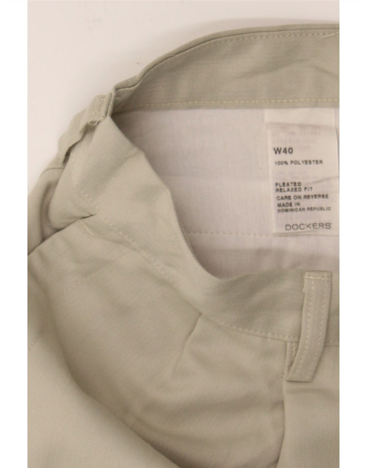 DOCKERS Mens Relaxed Fit Chino Shorts W40 XL Grey Polyester Vintage Dockers and Second-Hand Dockers from Messina Hembry 