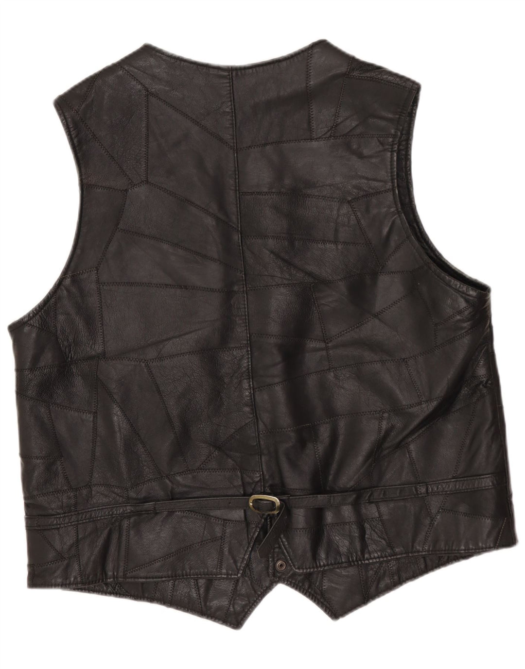 Gilet in pelle da uomo VINTAGE medio nero