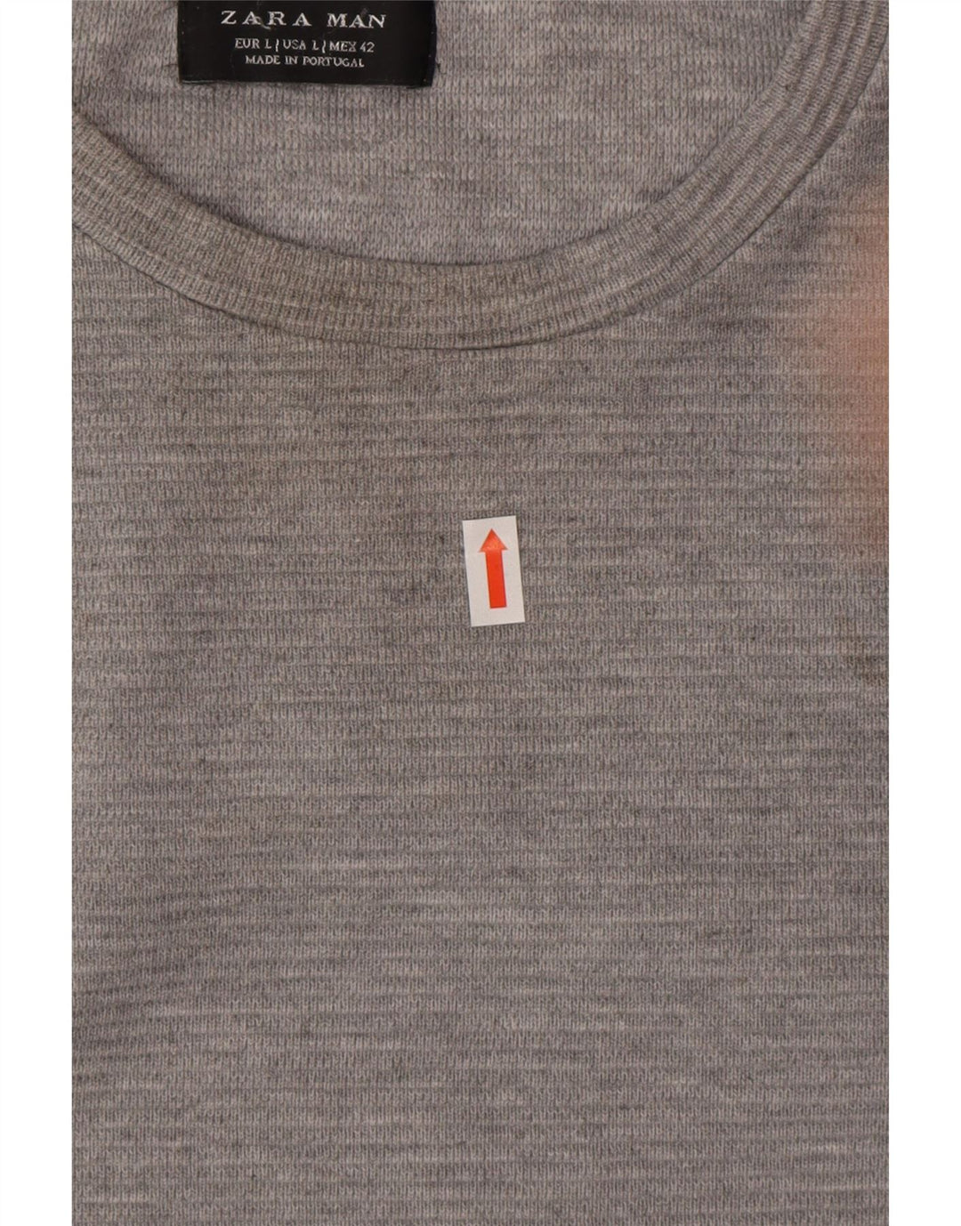 Top Zara da uomo a maniche lunghe in cotone mélange grande grigio