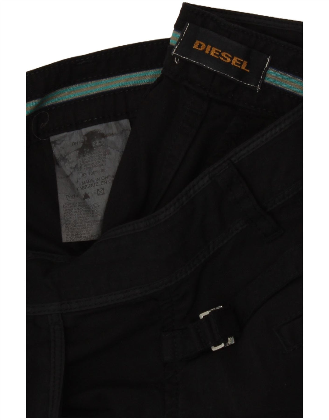 Pantaloni Capri da donna Diesel W34 L22 cotone nero