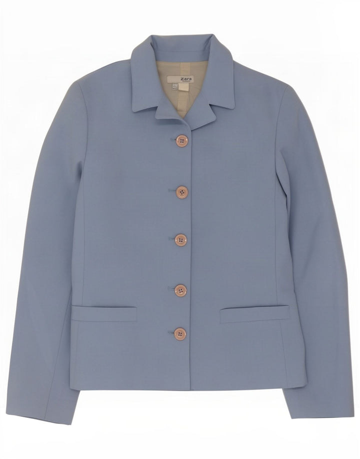 Giacca blazer a 5 bottoni da donna Zara EU 36 XS blu poliestere