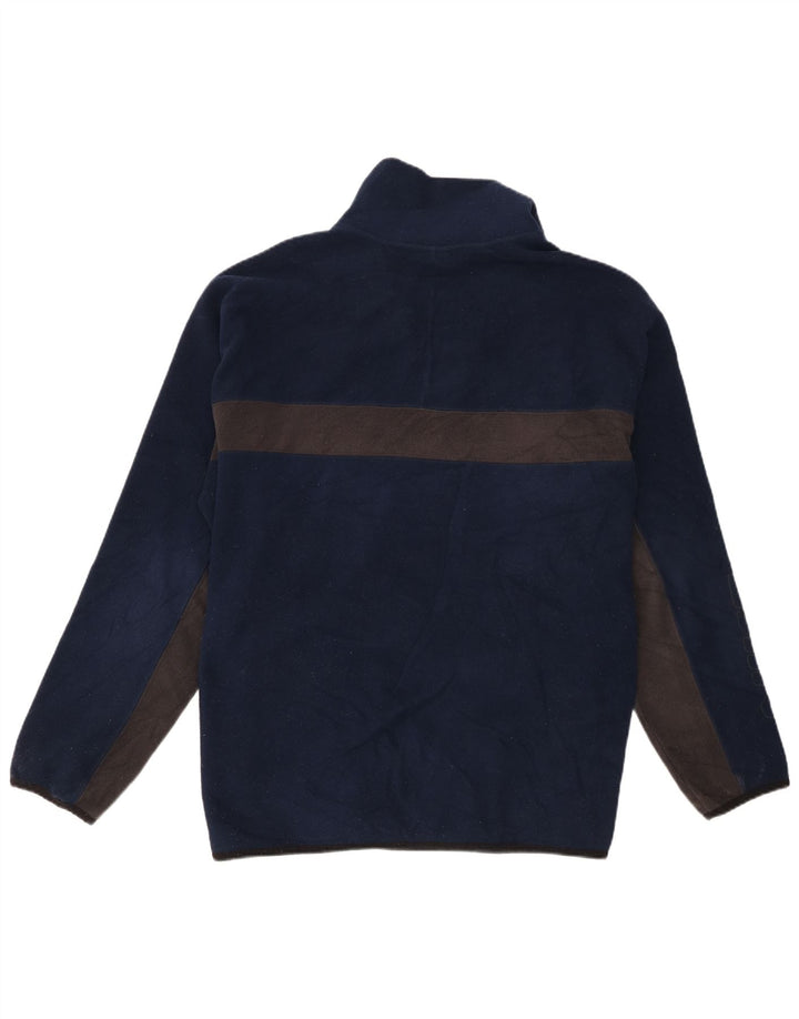 Maglia da uomo in pile con zip intera grafica Nike XL blu navy in poliestere color block