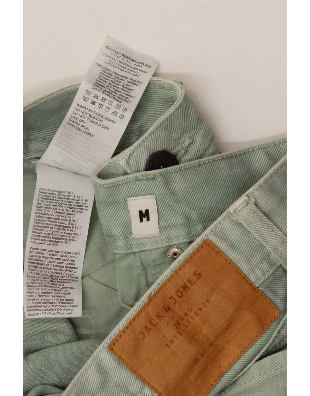 Pantaloncini di jeans vestibilità regolare da uomo Jack & Jones medi W32 cotone verde