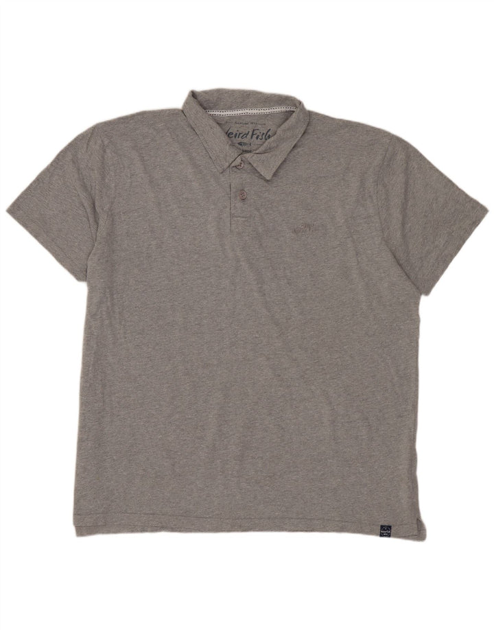 Polo da uomo WEIRD FISH XL in cotone grigio