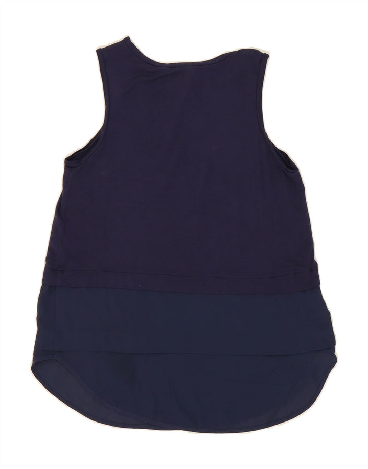 MICHAEL KORS Womens Sleeveless Blouse Top UK 10 Small Navy Blue Viscose Vintage Michael Kors and Second-Hand Michael Kors from Messina Hembry 
