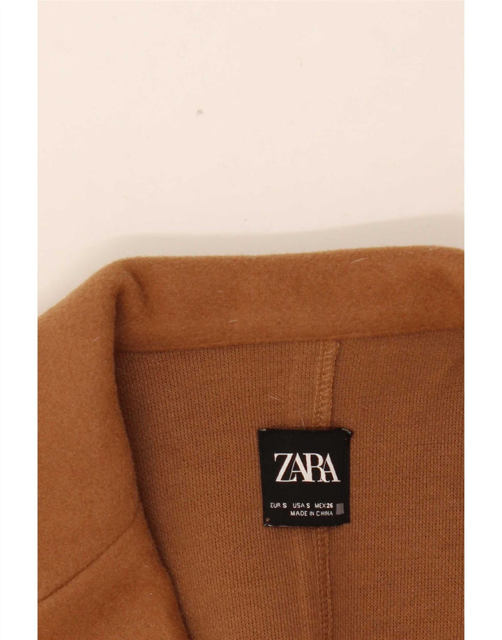 Soprabito aperto da donna Zara UK 10 piccolo poliestere marrone