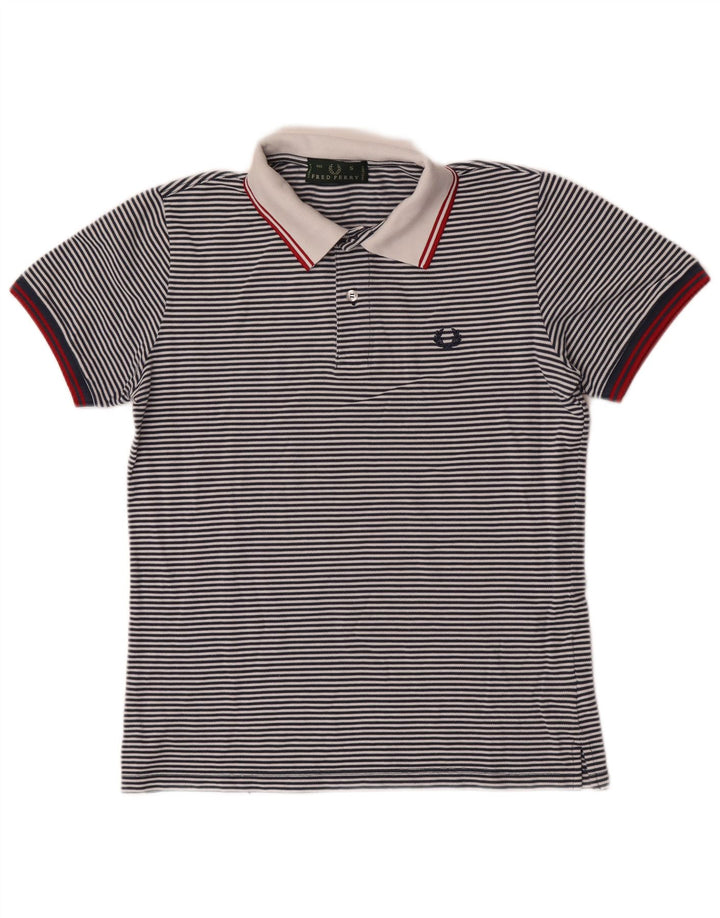 Polo da uomo Fred Perry piccola in cotone gessato blu navy
