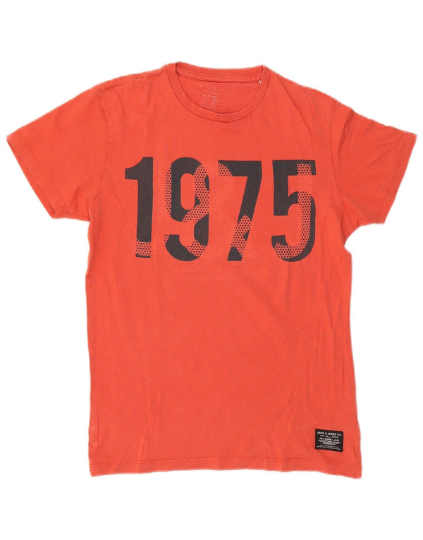 T-shirt grafica da uomo Jack & Jones Top piccola in cotone rosso