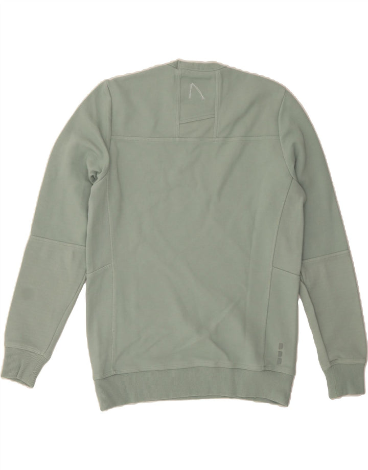 VINTAGE Mens Sweatshirt Jumper Small Green Cotton Vintage Vintage and Second-Hand Vintage from Messina Hembry 