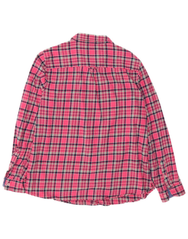 Crew Clothing Camicia da donna in flanella dalla vestibilità rilassata UK 14 Grandi quadri rosa