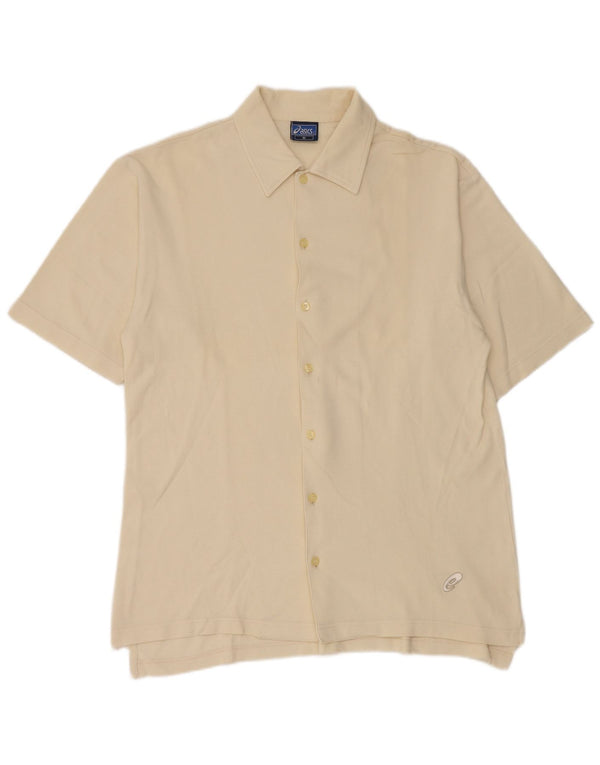 Camicia a maniche corte da uomo Asics in cotone giallo medio