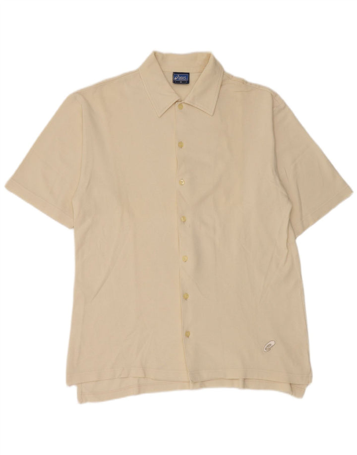 Camicia a maniche corte da uomo Asics in cotone giallo medio