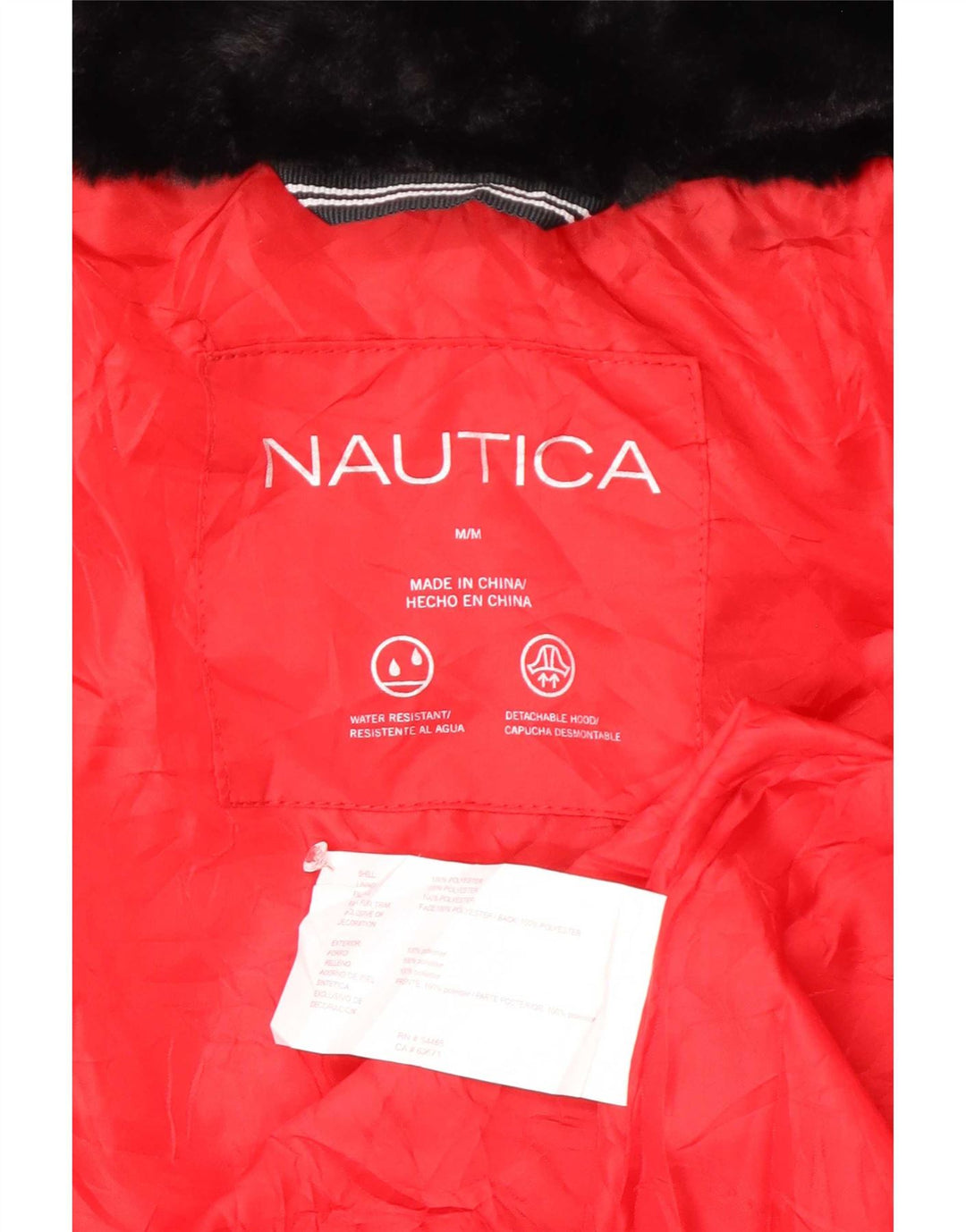 Giacca imbottita con cappuccio da donna Nautica UK 14 poliestere rosso medio