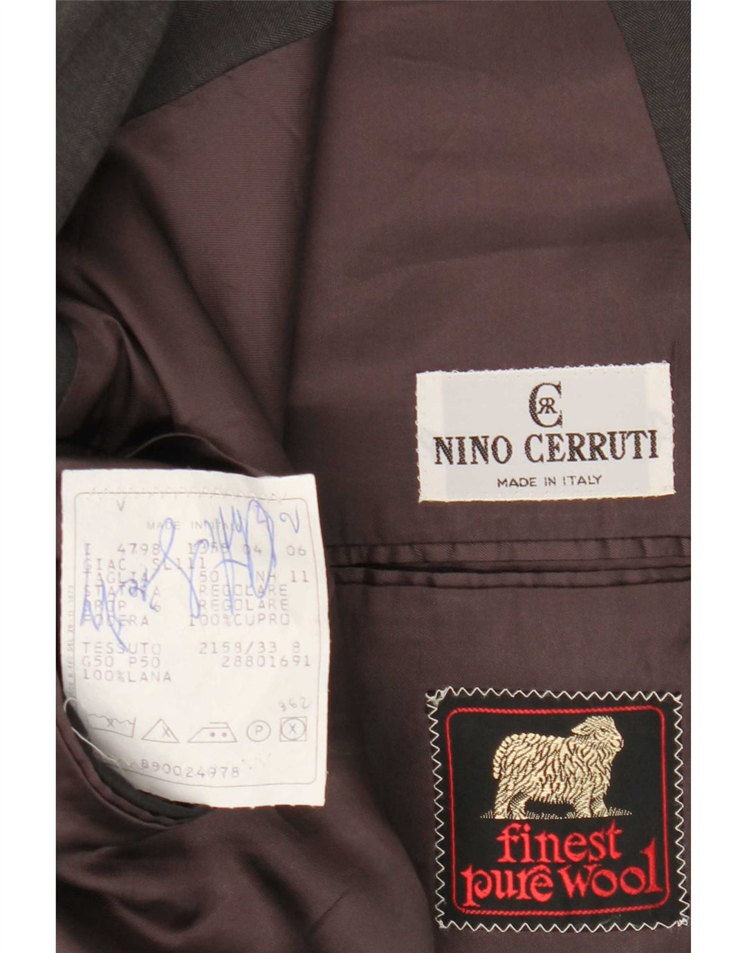 Giacca Blazer Doppiopetto Uomo Nino Cerruti IT 50 Large Grigio Lana
