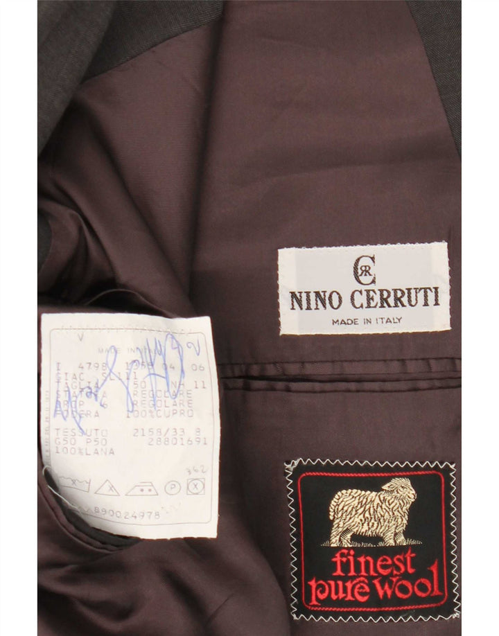 Giacca Blazer Doppiopetto Uomo Nino Cerruti IT 50 Large Grigio Lana