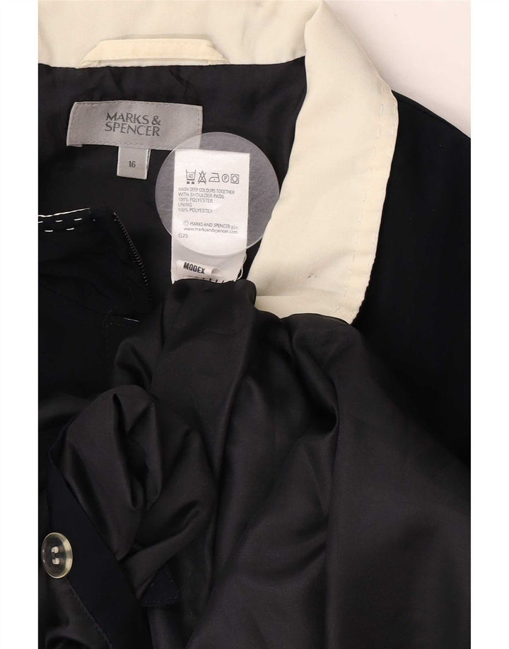 Giubbotto bomber da donna Marks & Spencer UK 16 grande poliestere blu navy