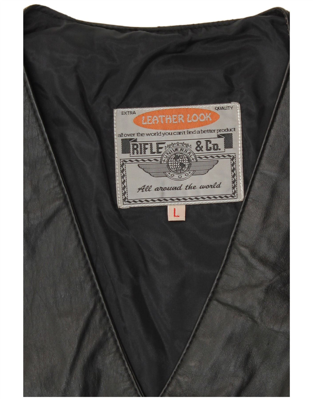 Gilet in pelle da donna Rifle UK 16 grande motociclista nero