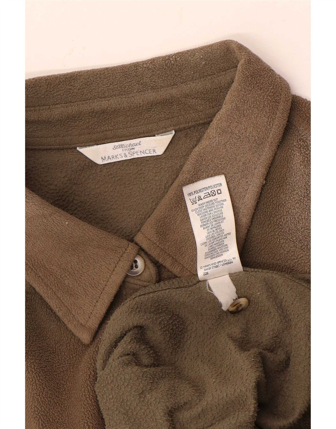 Camicia in pile da donna Marks & Spencer UK 14 Large Beige Poliestere