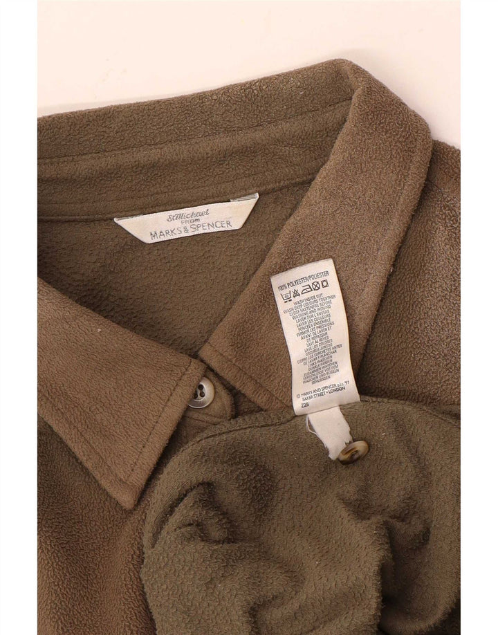 Camicia in pile da donna Marks & Spencer UK 14 Large Beige Poliestere