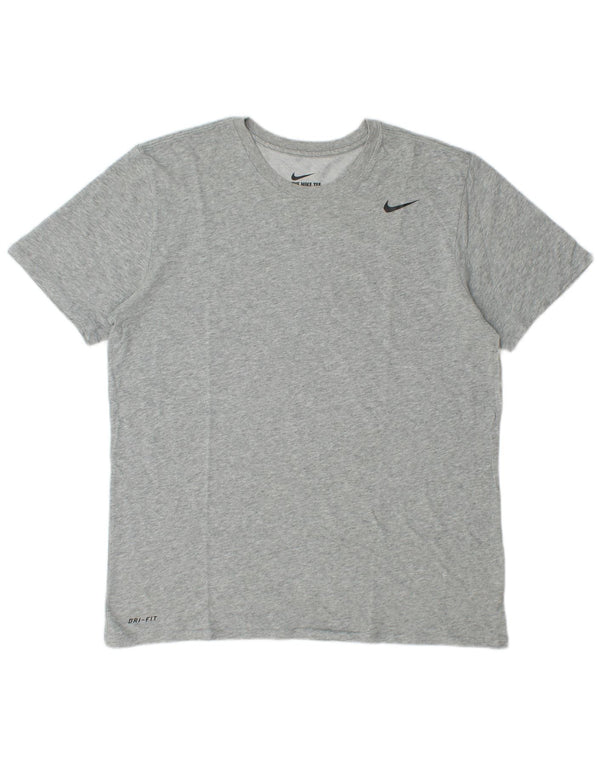 T-shirt grafica Nike da uomo, vestibilità atletica, grande, grigia screziata